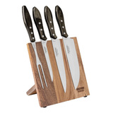 Jogo Churrasco Inox Polywood Castanho 5 Pçs - Tramontina