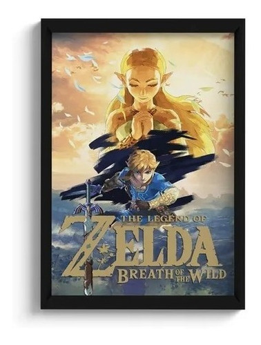 Quadro Gamer Zelda Breath Of The Wild - A5 Moldura C/ Vidro