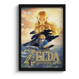 Quadro Gamer Zelda Breath Of The Wild - A5 Moldura C/ Vidro