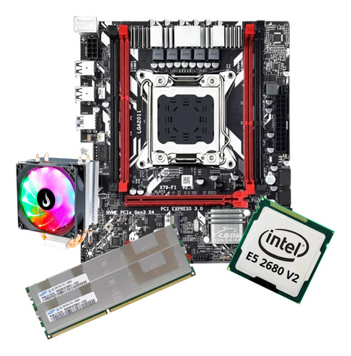 Kit Gamer Placa Mãe X79 Red 4b Xeon Intel E5 2680 V2 32gb 
