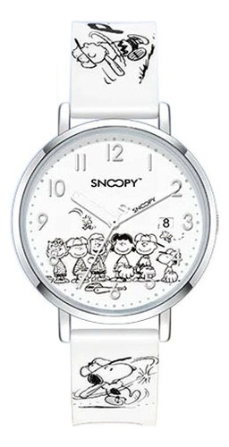 Reloj Snoopy Cartoon Silicon White Calendario. Envío Gratis!