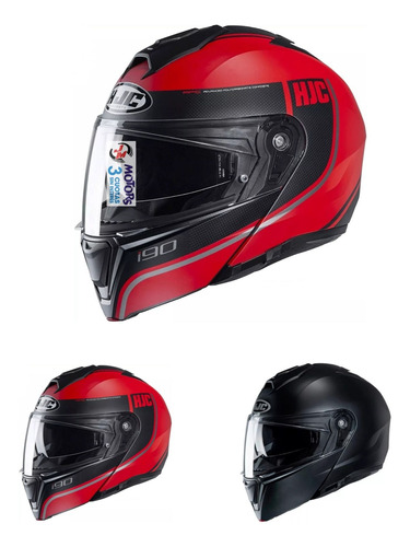 Jm Casco Rebatible Hjc I90 Davan Mc1sf Matt Red Black  I-90