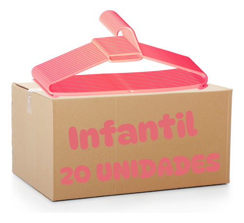 Cabide Infantil Plástico Organizador Roupa Criança Bebe C/20
