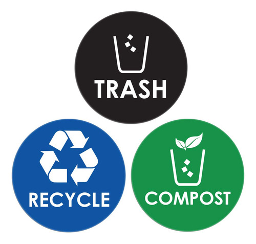 Adhesivo De Compost Para Latas De Reciclaje Y Basura, Etique