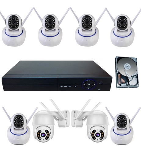 Kit Vigilância 8 Câmera Ip Wifi Onvif Nvr Protec Hd 2tb+app