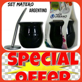 Hot Price!set Mate Argentino!mate Urbano+bombilla Acer\inox.