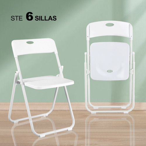 Set 6 Sillas Plegables Plastico Reforzado Antideslizante 