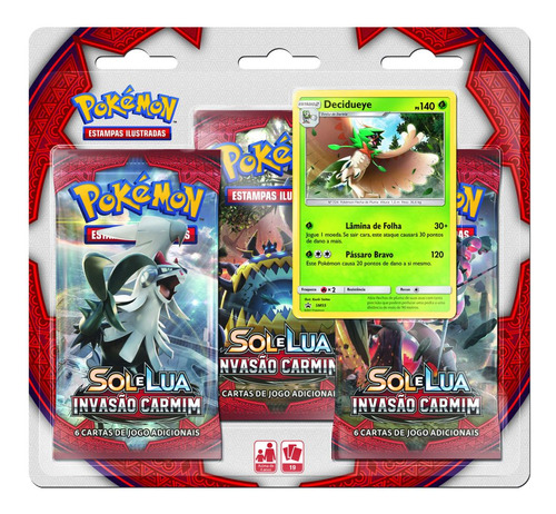 Triple Pack Pokemon Sol E Lua Invasão Carmim Decidueye Copag