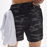 Running Shorts Hombre 2 En 1 - Doble Cubierta Gimnasio Sport