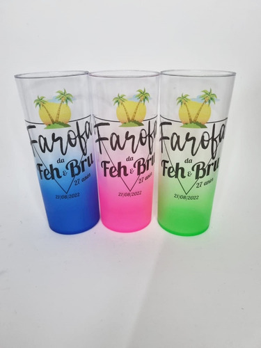 Copos Long Drink 350 Ml Dêgrade Personalizado - 10 Unidades