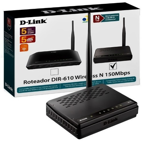 Roteador Wifi D-link 150mbps Dir-610 Com Antena 5dbi Externa