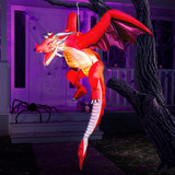 Inflables Halloween Adorno Fiestas Jardin Dragon Fuego Ilumi