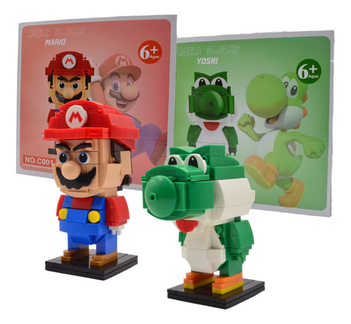 Set De Bloques Armables 3d De Mario Y Yoshi Alta Calidad