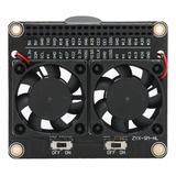 Ventilador De Doble Cpu Para Raspberry Pi 4b 3b+/3b 3a+