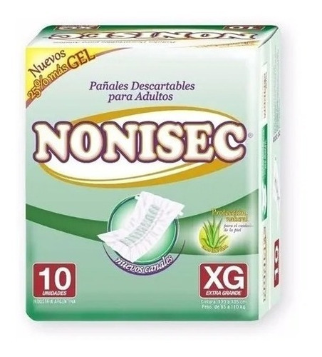 Pañales Adultos Nonisec Recto Talle Eg X 10 Un