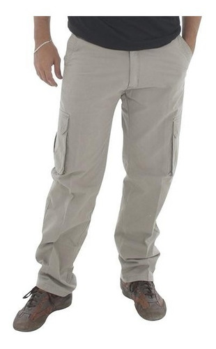 Pantalon Cargo  - Gabardina 100% Algodon - Talles Especiales 56 Al 60 - 6 Bolsillos - Excelente Calidad - Ideal Trabajo