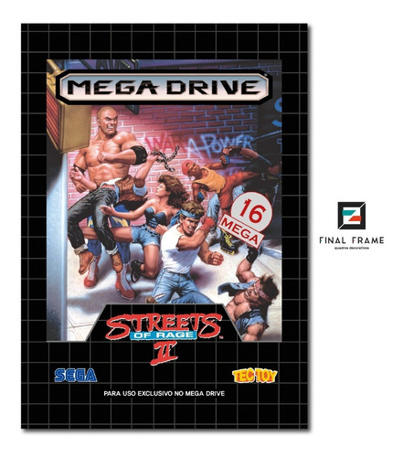 Pôster Capa Street Of Rage 2 Sega Mega Drive Tectoy 29,7x42