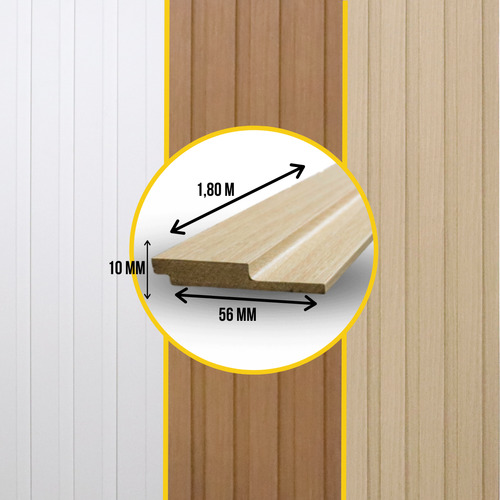 Painel De Mdf Para Quarto 1,06 Largura X 1,80m Altura Ripado