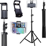 Kit Youtuber Tripé 2,10m Câmera Celular Pedestal Ring Light