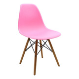 Silla Eames Para Comedor, Sala, Con Patas En Madera Estructura De La Silla Rosa