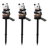 Lámpara De Suelo De Resina Solar Panda, 3 Piezas