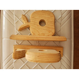 Cortinero  Madera  Pino Figura  Manzana Base 19 X 4 Cm  1 