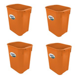 4 Pack Bote De Basura Rectangular 20 L Color Naranja