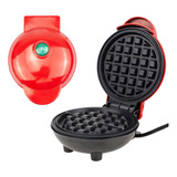 Maquina De Waffle Grill Antiaderente Mini 110v Inoxidável Cor Vermelho