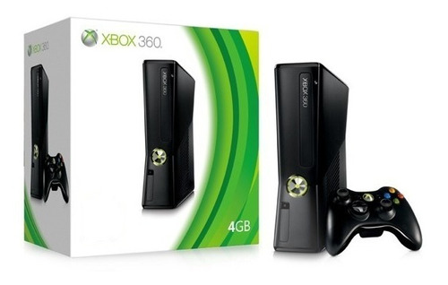 Microsoft Xbox 360 Slim 4gb Standard Cor Preta Desbloqueado