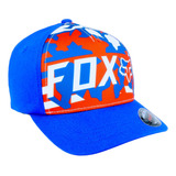 Gorra Fox Flexfit Para Niño Azul / Rojo Hat Cerrada Original