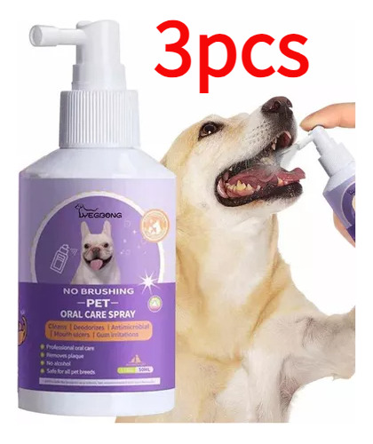 3 Piezas De Spray Limpiador De Dientes Limpios Para Perros