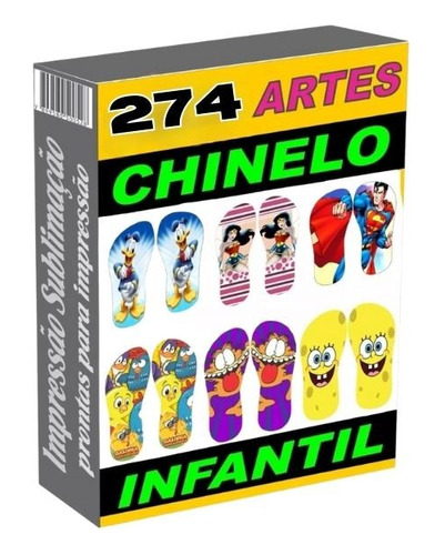 274 Artes Chinelos Infantil Sublimação Prontas Para Imprimir