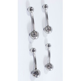 Piercing De Umbigo Pequeno Com Strass Aço Inox 12 Unidades