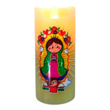 Vela De Parafina Con Virgen De Guadalupe Material + Obsequio