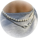 Collar De Perlas Para Hombre, Gargantilla De Perlas Sintétic