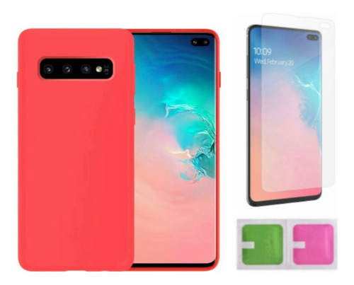 Capa Tpu Ultra Fina Compatível Com Galaxy S10 Plus +pelicula