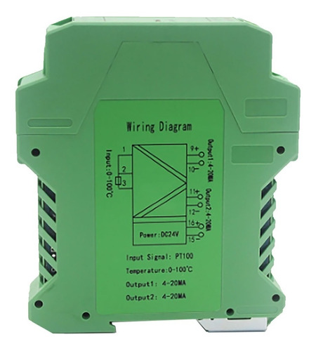 Pt100 Transmisor Aislado Rtd Salida 0-10v Rango 0-200°c 24v 