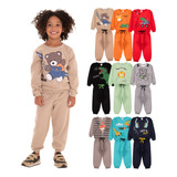 Kit 2 Conjunto Moletom Infantil Masculino Inverno Tam 1 A 10