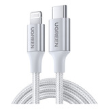 Cable Usb-c A Lightning Carga Para iPhone Silver 2m Ugreen