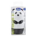 Set Chicco Baby Manicure Oso Panda Tijera Alicate 4 En 1