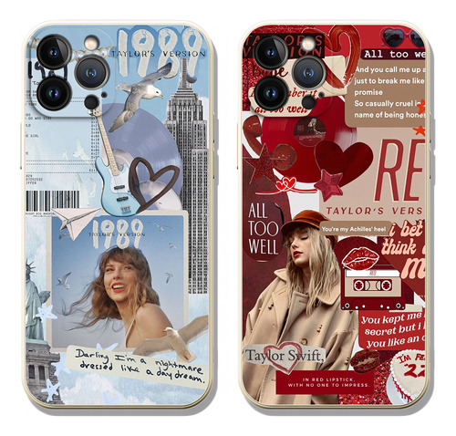 2 Fundas Taylor Swift Para iPhone 11 12 15 14 13pro Max 055