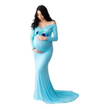 Vestido Largo Corte Sirena Para Embarazadas Sesión De Fotos 