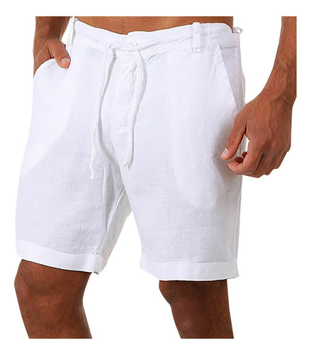 Pantalones Cortos Deportivos For Hombre Algodón Lino