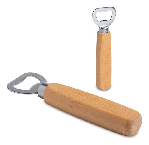 Destapador Nacul  Acero Inoxidable Con Madera Cerveza 