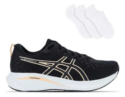 Tênis Asics Gel-excite 10 Feminino + 3 Pares De Meias