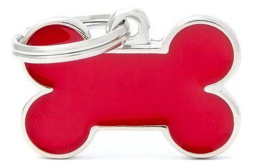 Chapa Identificatoria Para Mascota My Family Small Bone Rojo