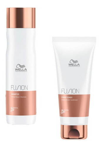  Kit Shampoo 250ml Condicionador 200ml Wella Fusion Repair