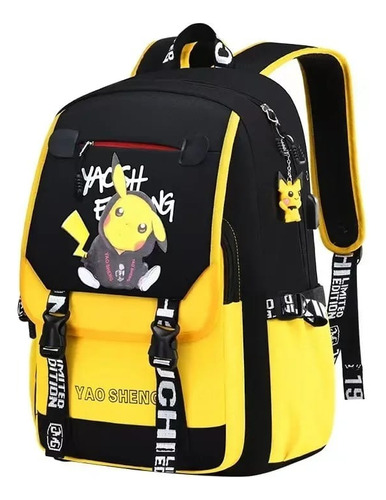 Mochila Pikachu Usb Mochila Escolar Para Estudiantes