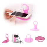 Suporte Universal Para Celular Carregar Na Parede -cor: Rosa