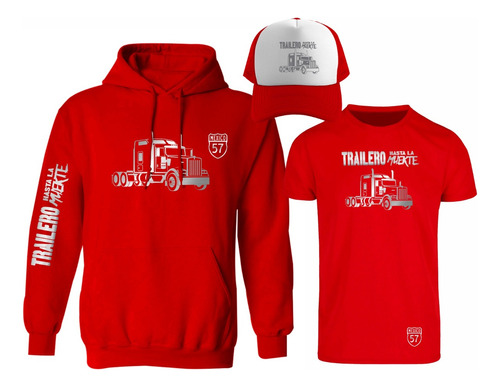 Kit Sudadera + Playera + Gorra Mod W900 Trucker Ruta 57